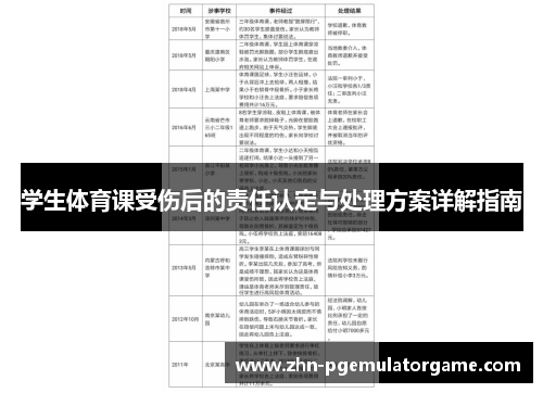 学生体育课受伤后的责任认定与处理方案详解指南