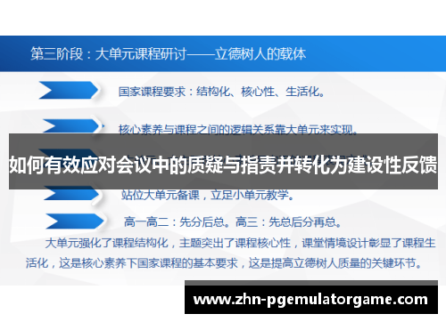 如何有效应对会议中的质疑与指责并转化为建设性反馈
